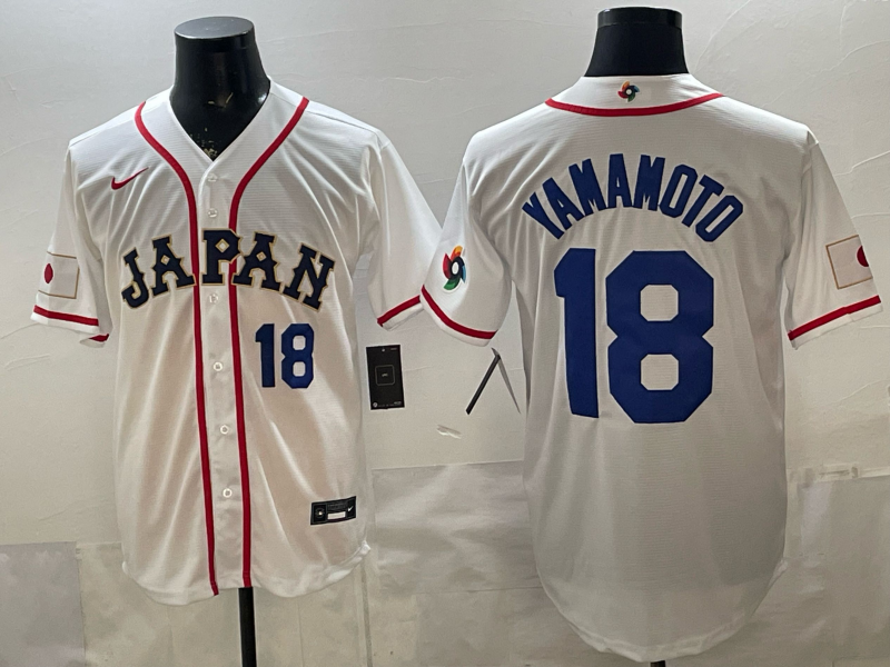 Men 2026 World Cub USA #18 Yamamoto white Nike MLB Jersey 007